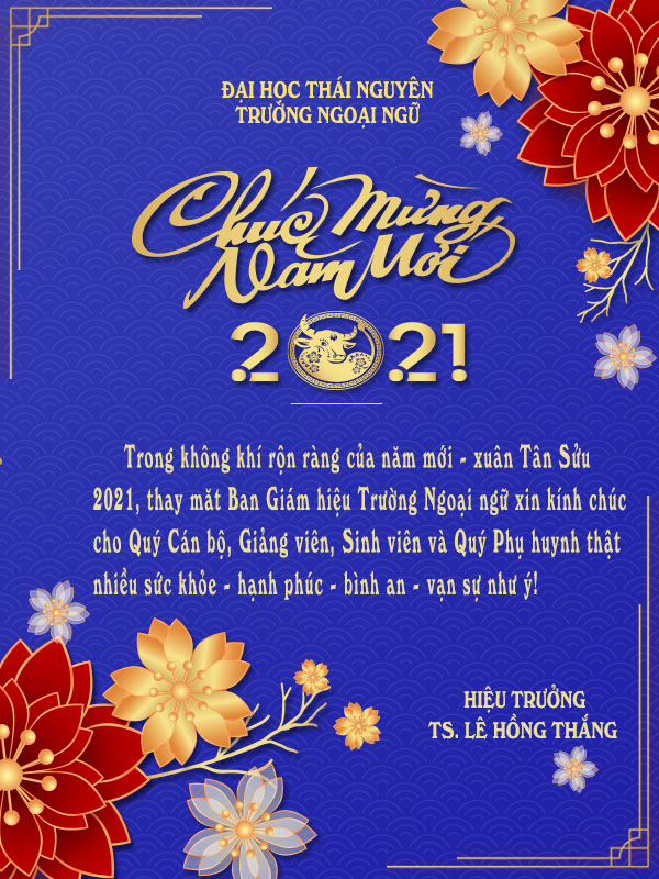Thiệp chúc mừng năm mới của Hiệu trưởng Trường Ngoại ngữ – Trường Ngoại Ngữ